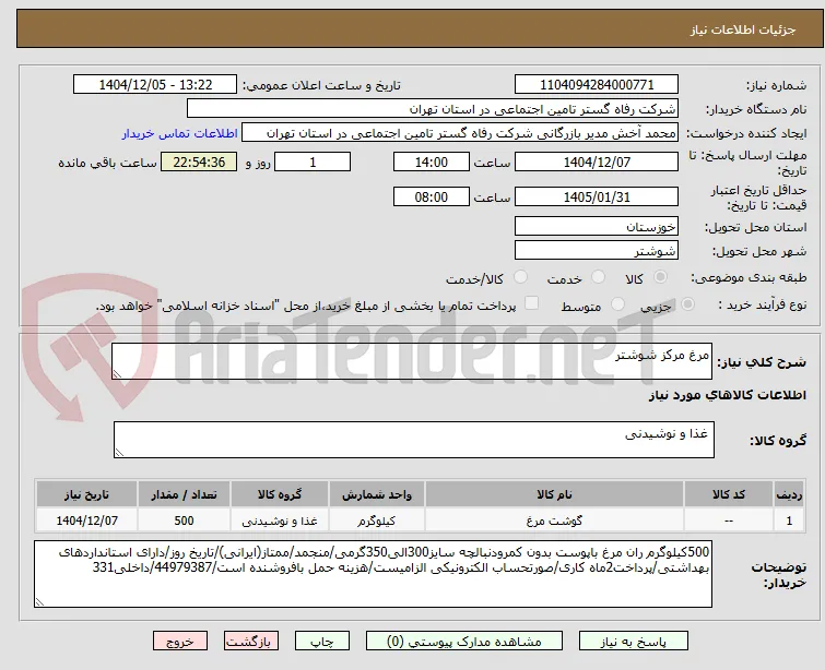 مرغ مرکز شوشتر 