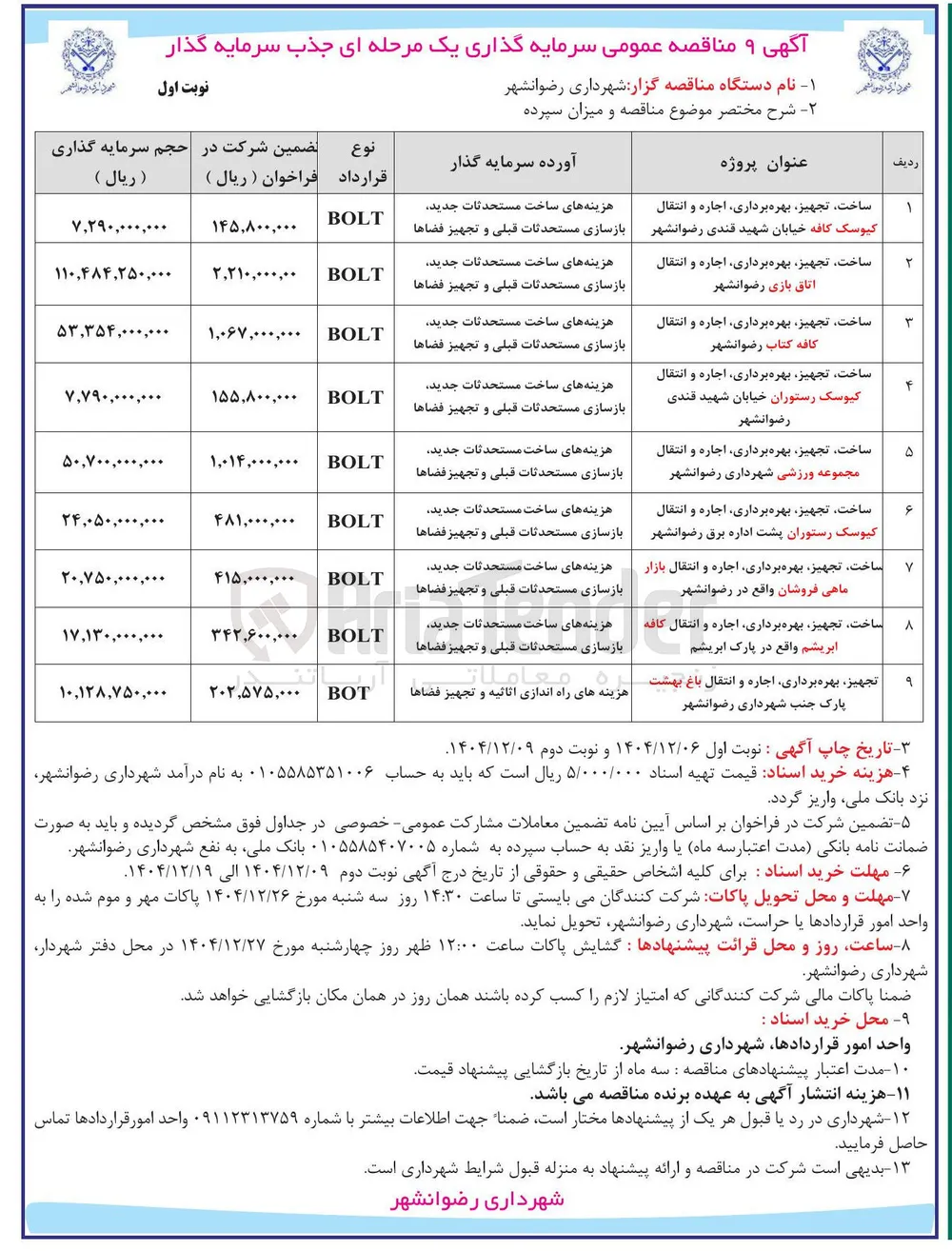 ساخت تجهیز بهره برداری اجاره و انتقال اتاق بازی (BOLT)