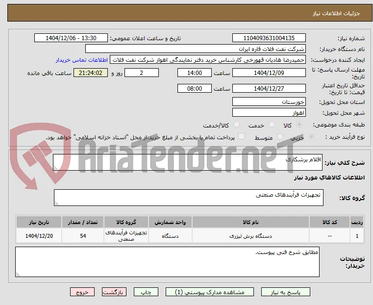 اقلام برشکاری