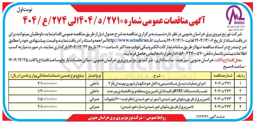 نصب یک دستگاه RMU و کلید لذای تامین برق 