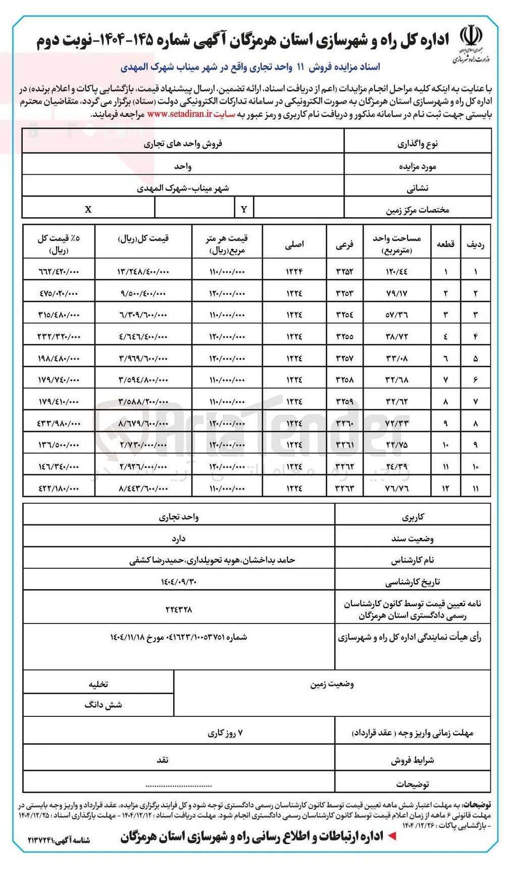 فروش ۱۱ واحد تجاری 