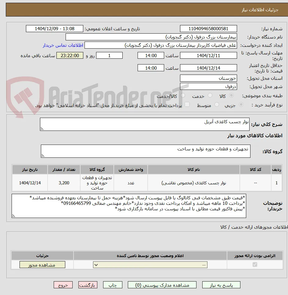 نوار چسب کاغذی آبریل