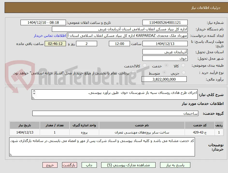 اجرای طرح هادی روستای سیه باز شهرستان خوی  طبق برآورد پیوستی.

