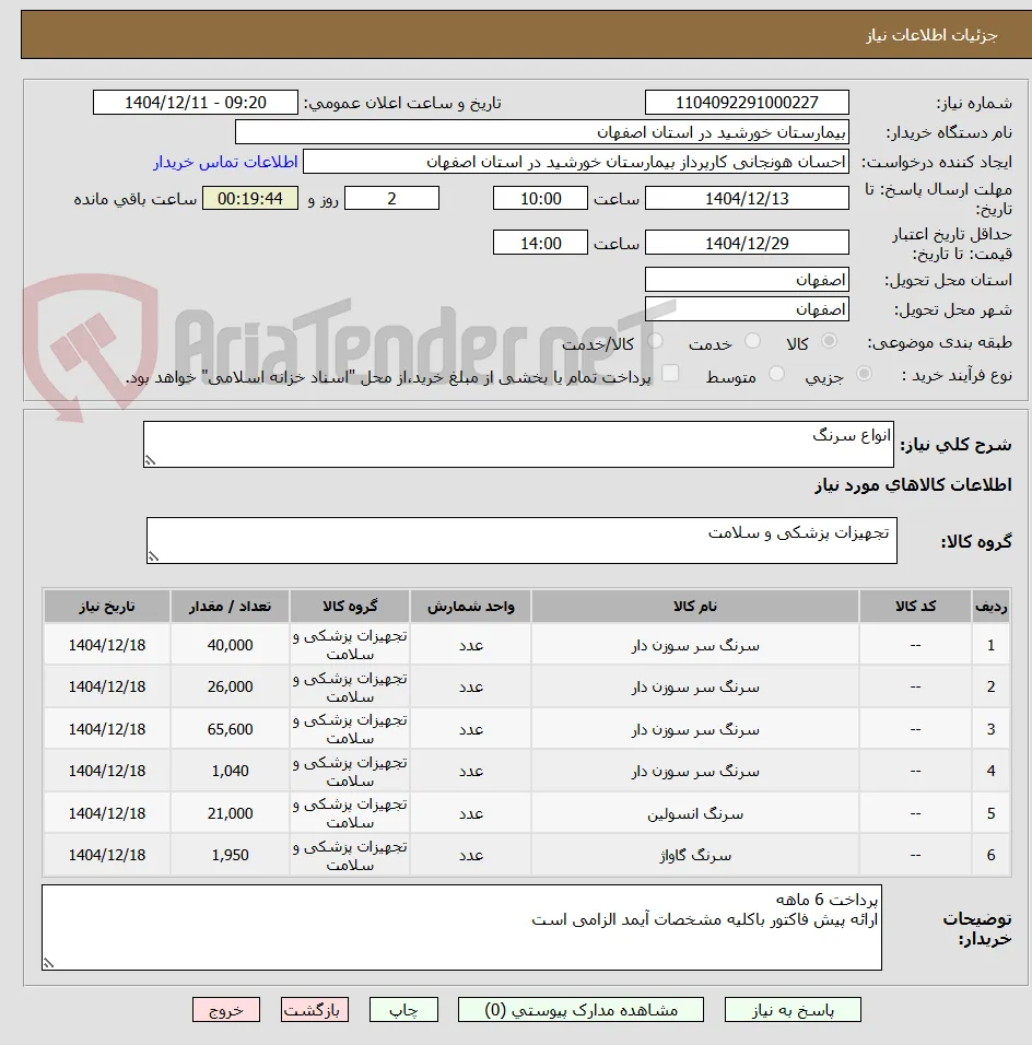 انواع سرنگ