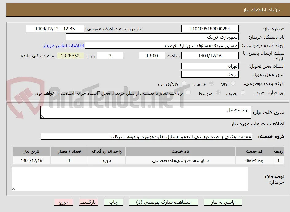 خرید مشعل