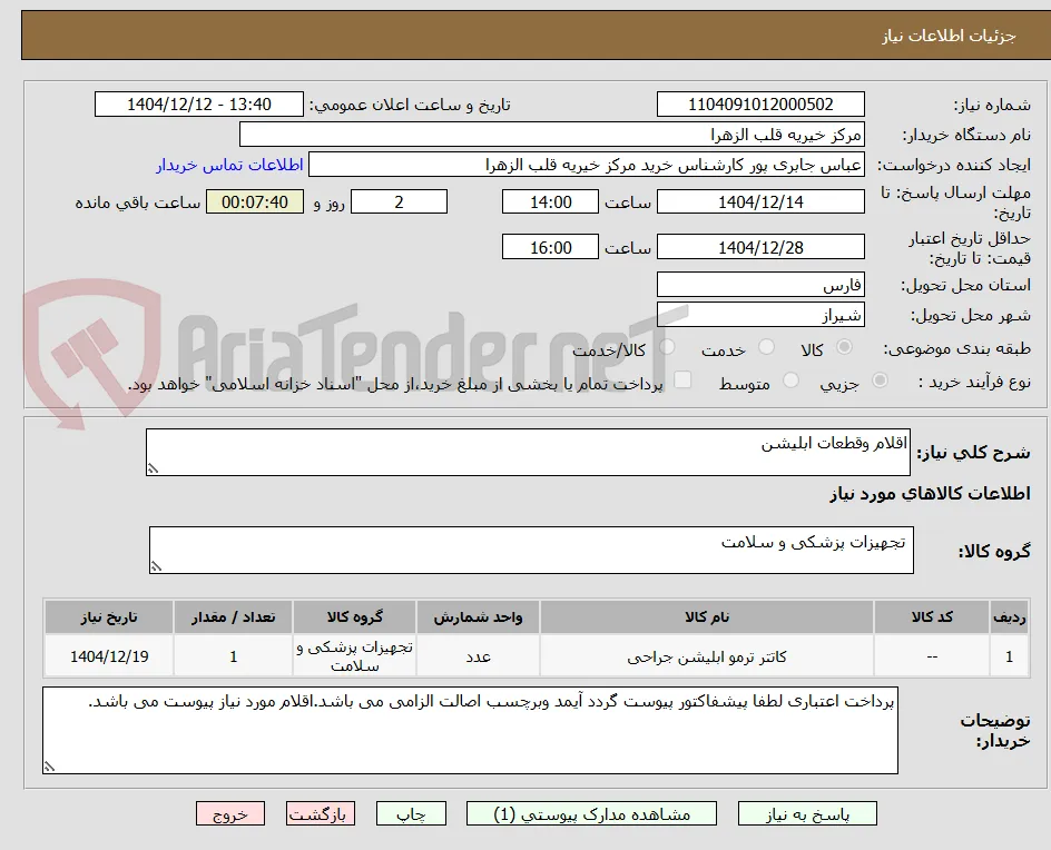 اقلام وقطعات ابلیشن 
