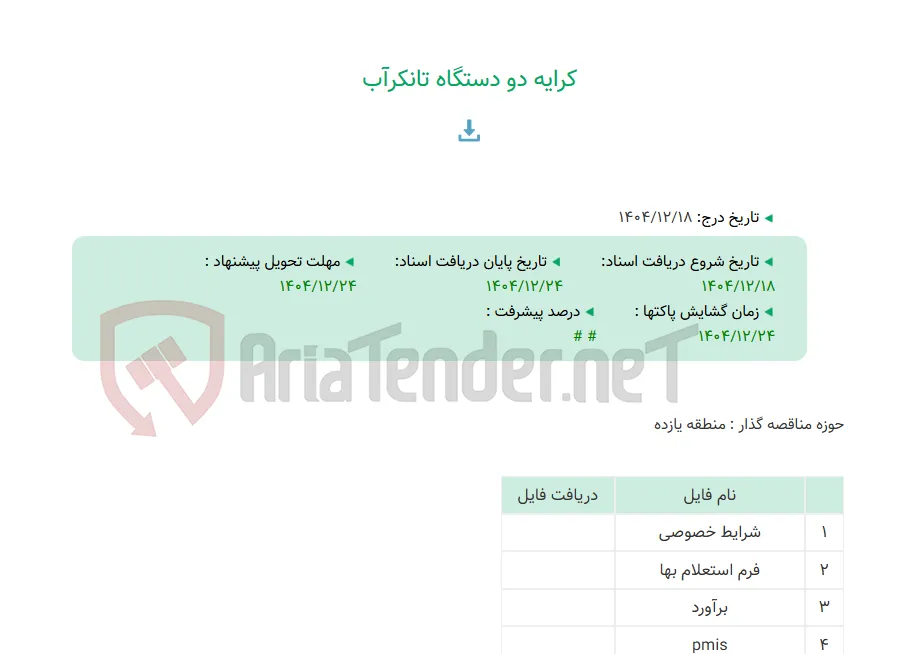 کرایه دو دستگاه تانکرآب