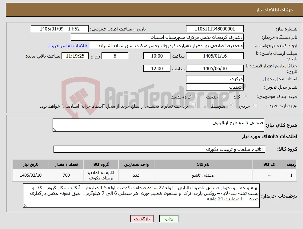 نیاز کالا-صندلی تاشو طرح ایتالیایی