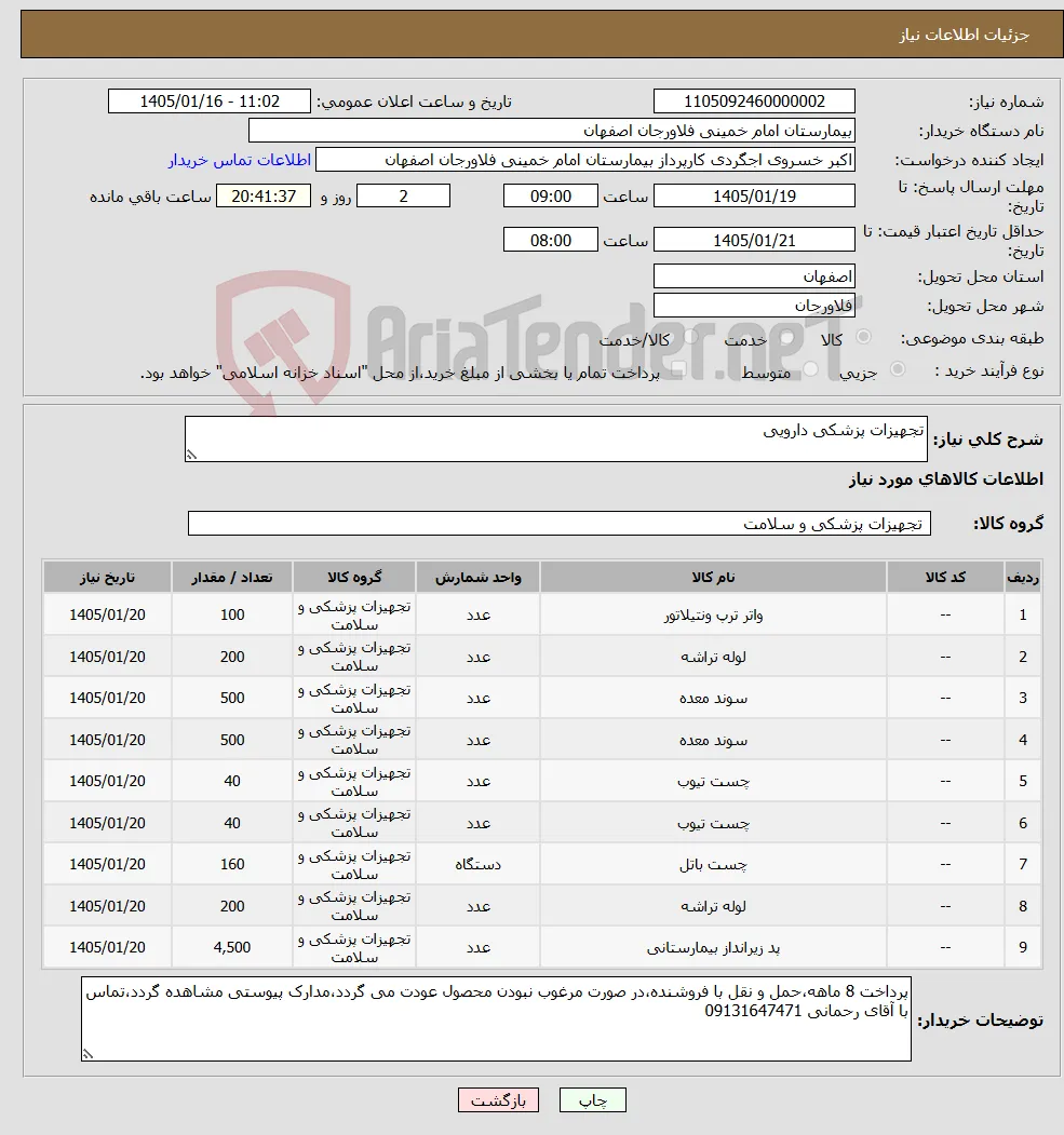 نیاز کالا-تجهیزات پزشکی دارویی