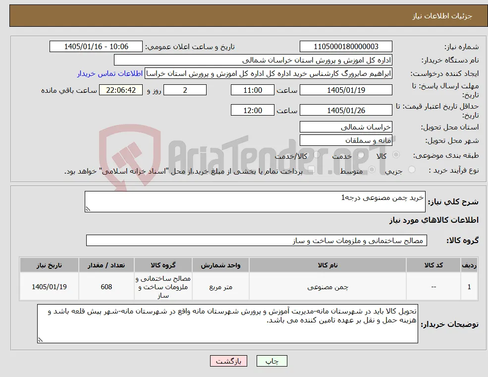 نیاز کالا-خرید چمن مصنوعی درجه1