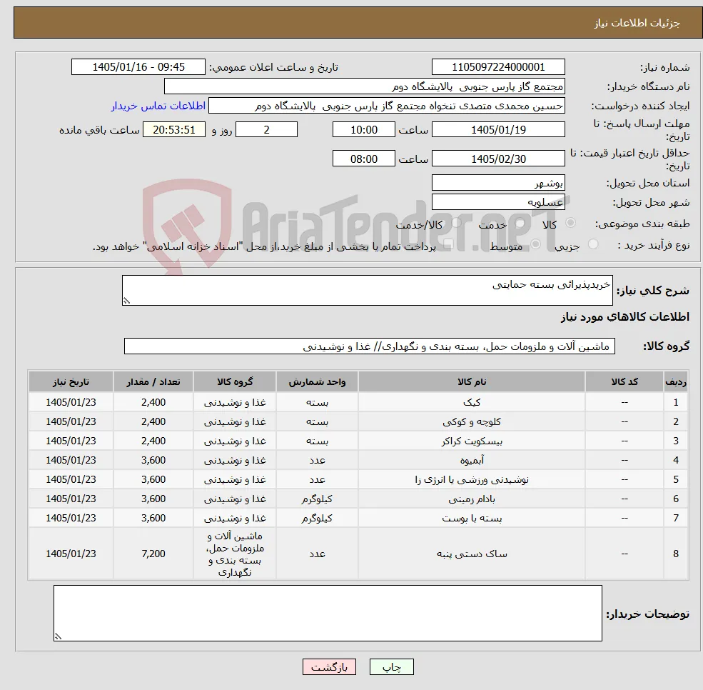 نیاز کالا-خریدپذیرائی بسته حمایتی 