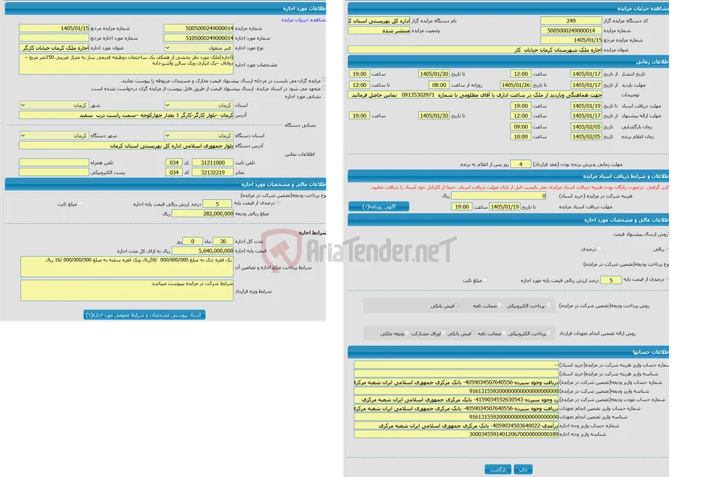 اجاره ملک شهرستان کرمان خیابان  کار