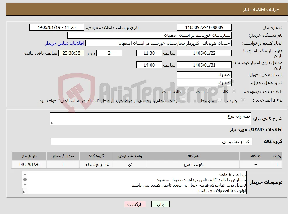 نیاز کالا-فیله ران مرغ