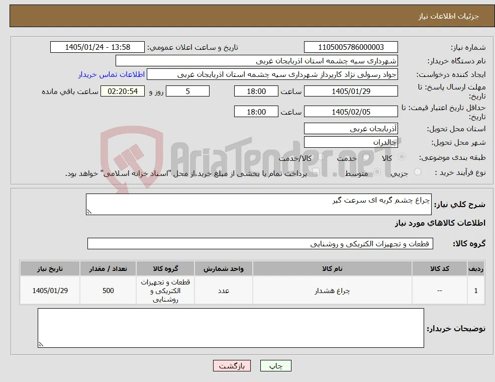 نیاز کالا-چراغ چشم گربه ای سرعت گیر