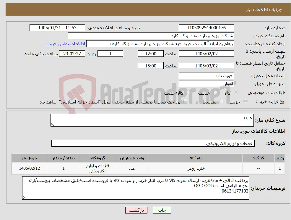 نیاز کالا-خازن