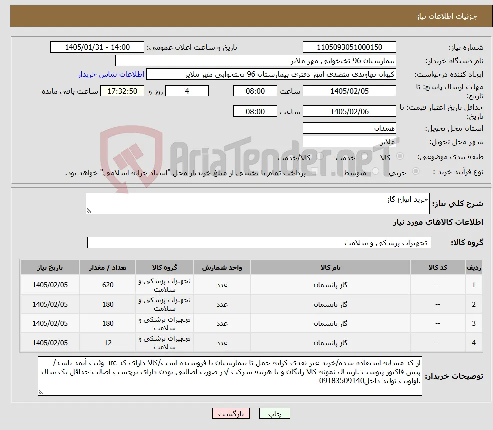 نیاز کالا-خرید انواع گاز