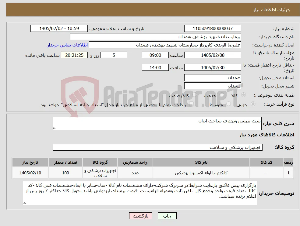 نیاز کالا-ست تیپیس ونچوری ساخت ایران