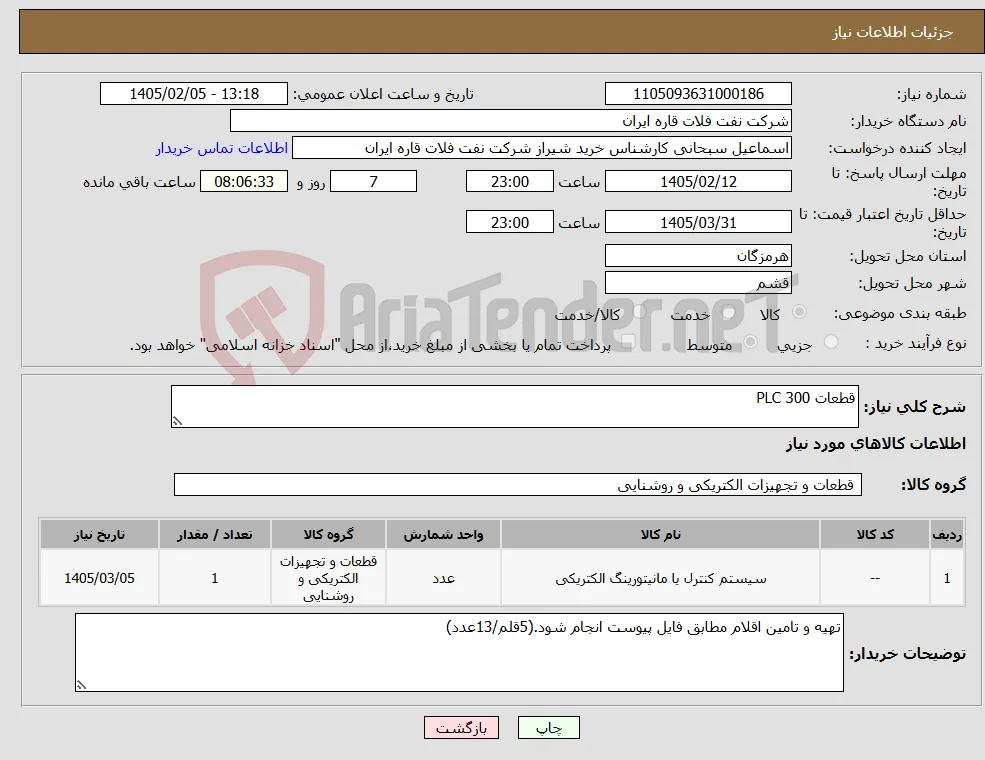 نیاز کالا-قطعات PLC 300