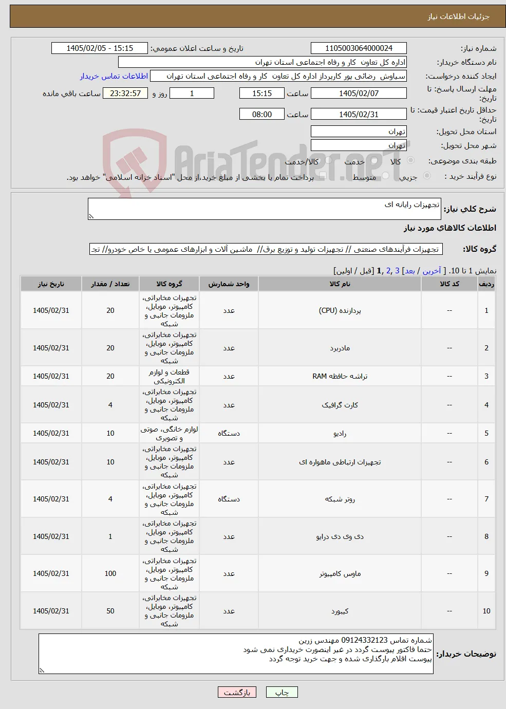 نیاز کالا-تجهیزات رایانه ای