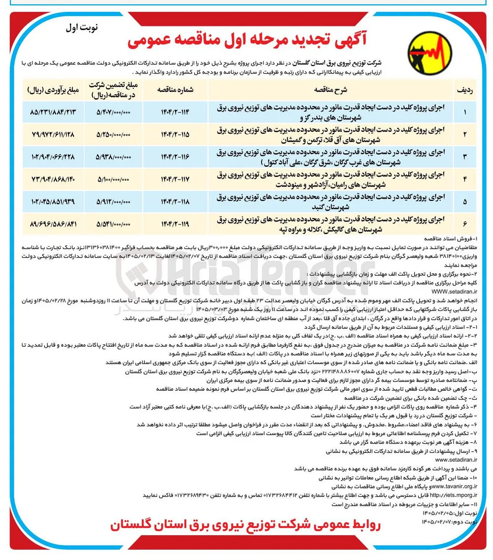 اجرای پروژه کلید در دست ایجاد قدرت مانور در محدوده مدیریت های توزیع نیروی برق 
