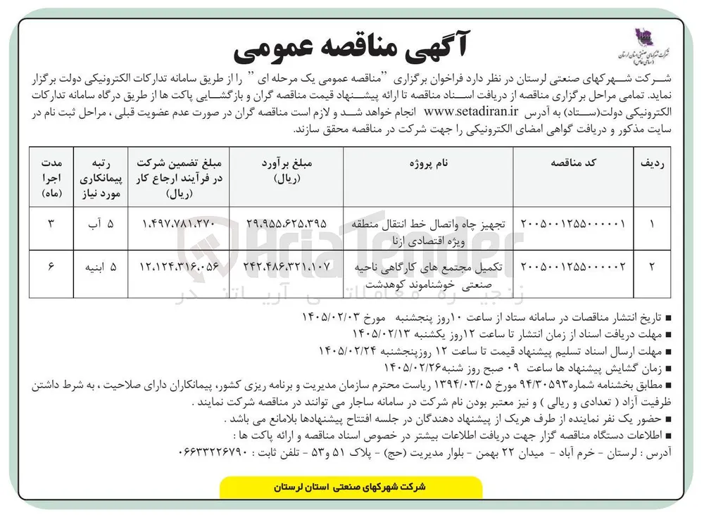 تکمیل مجتمع های کارگاهی ناحیه صنعتی
