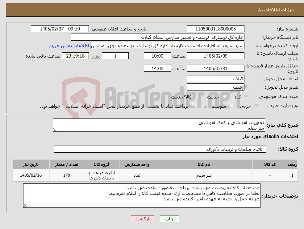 نیاز کالا-تجهیزات آموزشی و کمک آموزشی میز معلم