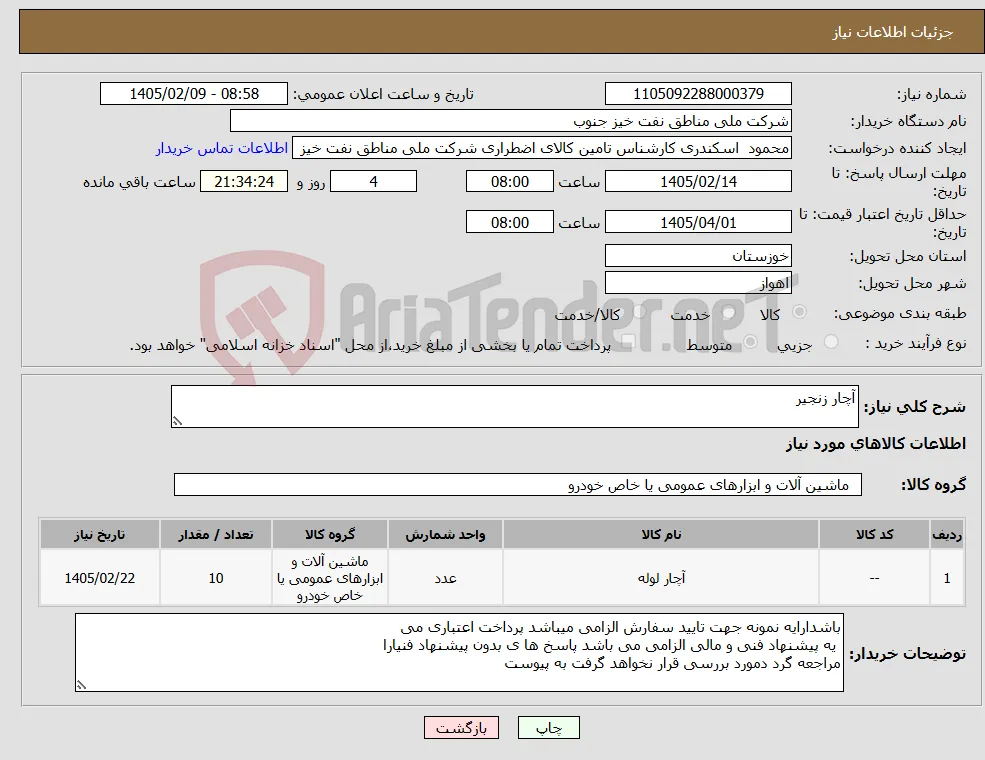 نیاز کالا-آچار زنجیر 