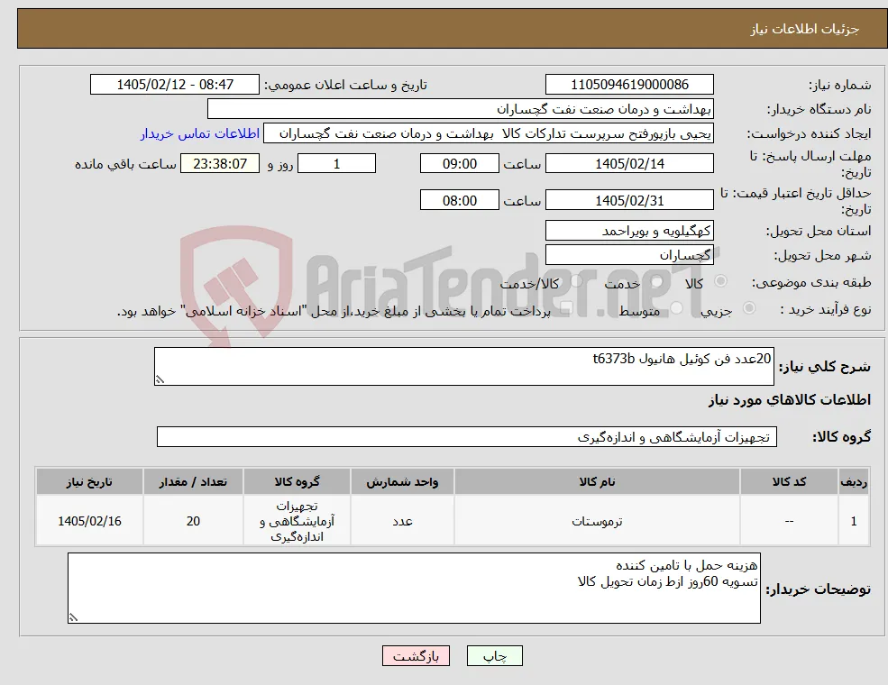 نیاز کالا-20عدد فن کوئیل هانیول t6373b