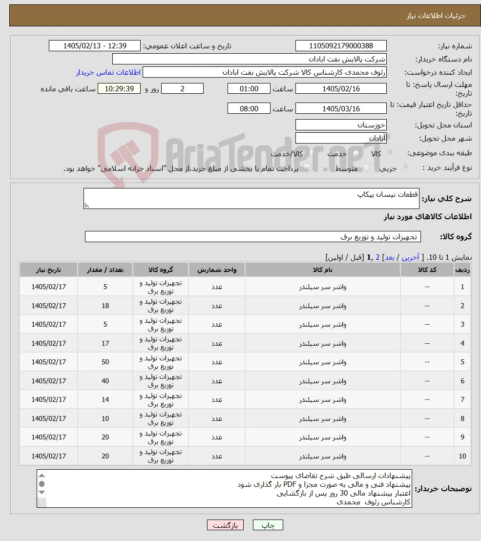 نیاز کالا-قطعات نیسان پیکاپ