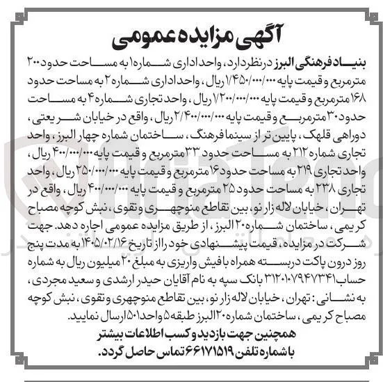 اجاره واحدهای اداری و تجاری