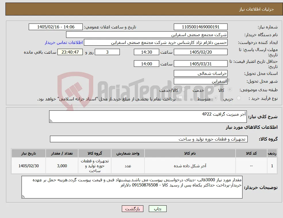 نیاز کالا-آجر منیزیت گرافیت 4P22