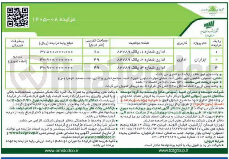 فروش تعداد محدودی از واحدهای اداری