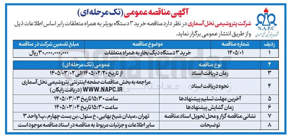 خرید ۳ دستگاه دیگ بخار به همراه متعلقات
