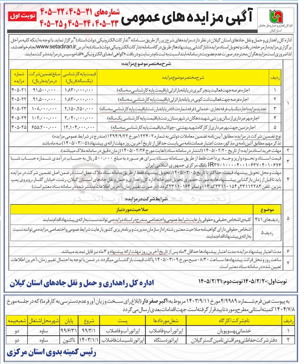  اجاره عرصه جهت فعالیت لنت کوبی