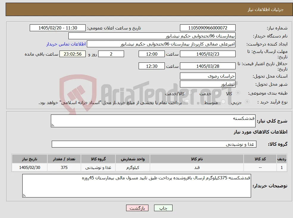 نیاز کالا-قندشکسته