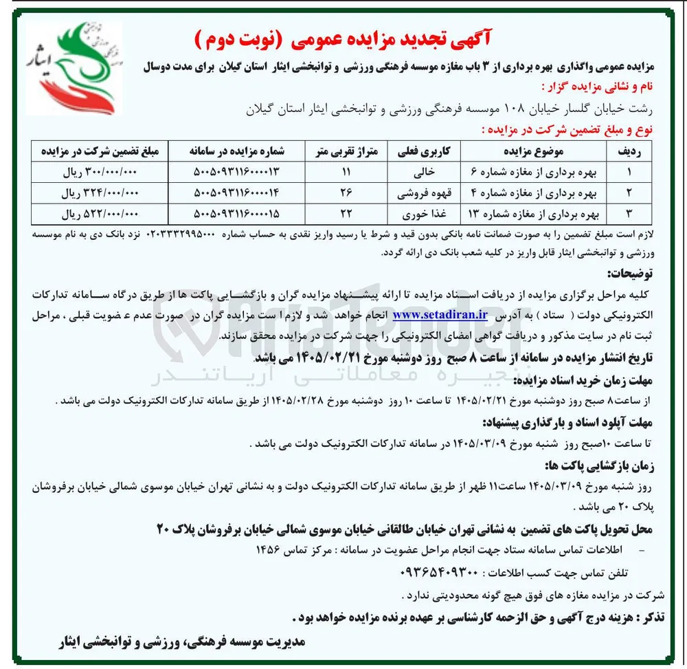 هره برداری از مغازه شماره ۱۳ (غذا خوری) 