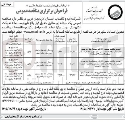 حفاری و نصب انشعابات آب و فاضلاب