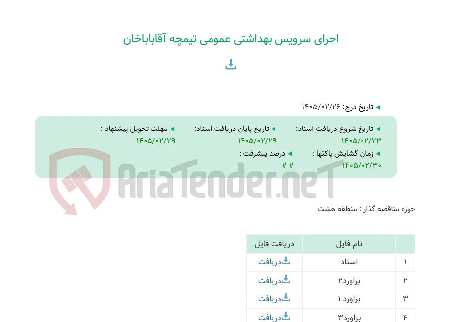 اجرای سرویس بهداشتی عمومی تیمچه آقاباباخان
