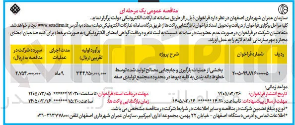 بخشی از عملیات بارگیری و جابجایی مصالح تولید شده توسط خطوط دانه بندی به کلیه دپوها 