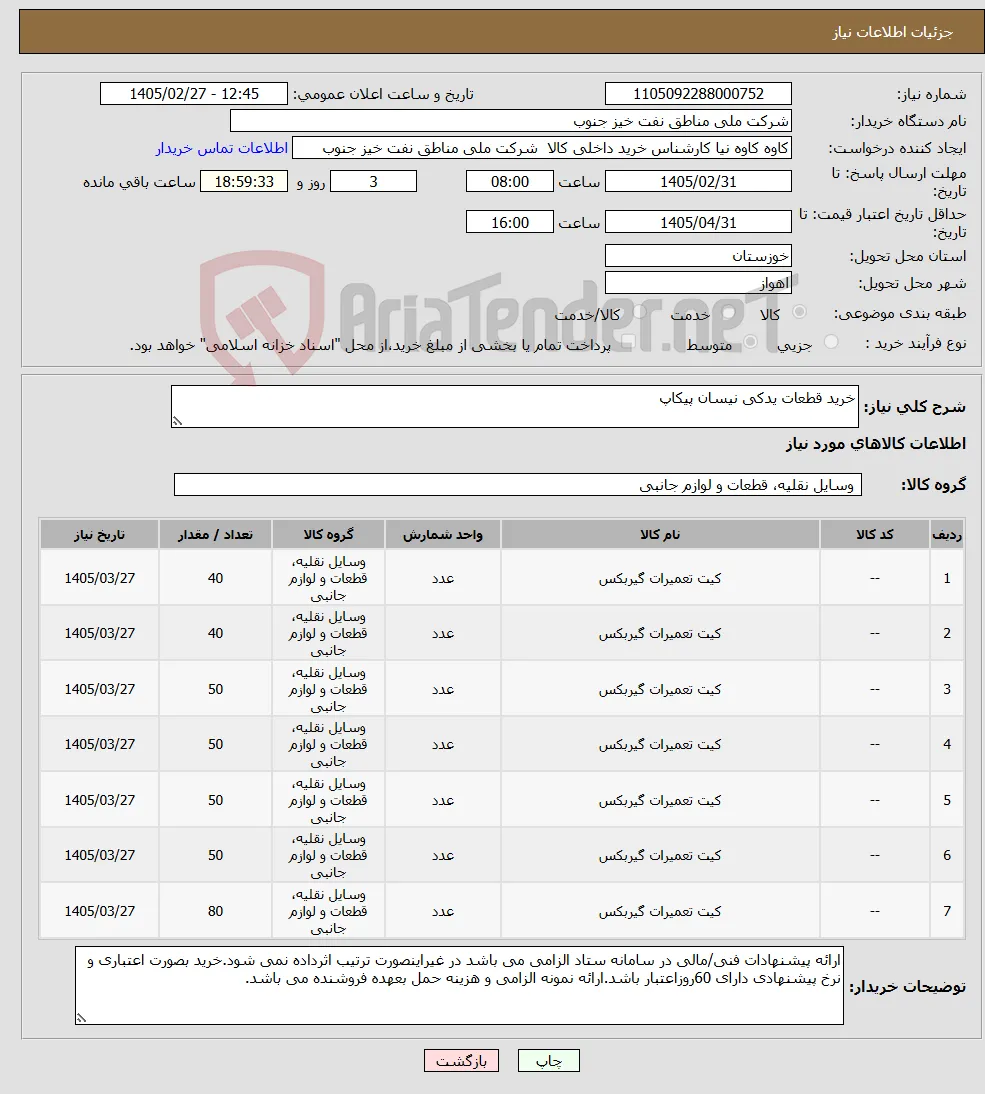نیاز کالا-خرید قطعات یدکی نیسان پیکاپ