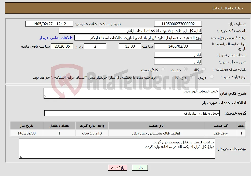 نیاز خدمات-خرید خدمات خودرویی