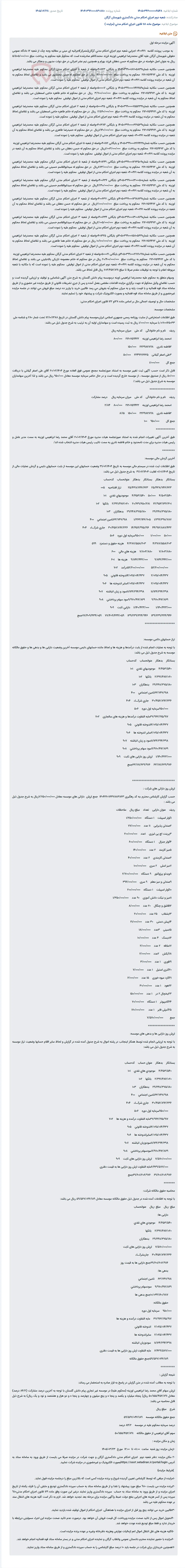 موضوع ماده 118 قانون اجرای احکام مدنی (مزایده )