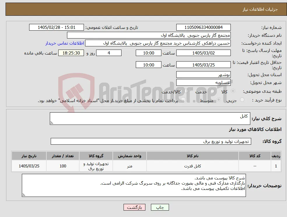 نیاز کالا- کابل