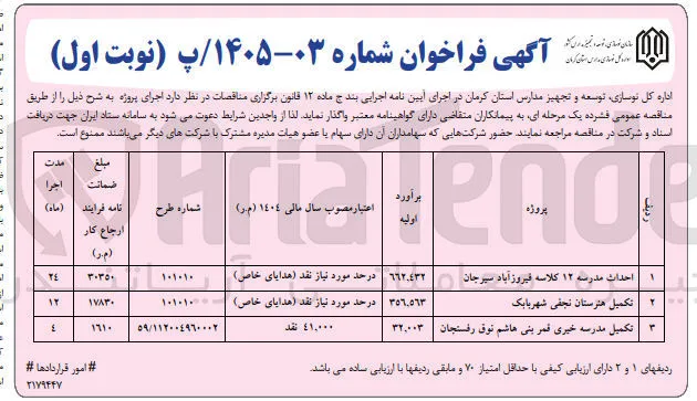 احداث مدرسه 12 کلاسه
