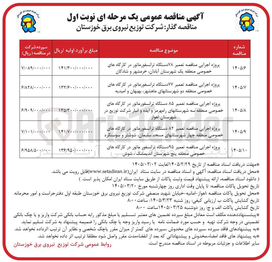 تعمیر 95 دستگاه ترانسفورماتور در کارگاه های خصوصی