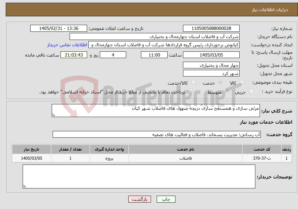 نیاز خدمات-مرئی سازی و همسطح سازی دریچه منهول های فاضلاب شهر کیان