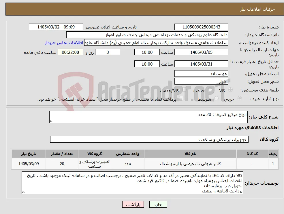 نیاز کالا-انواع میکرو کتترها : 20 عدد