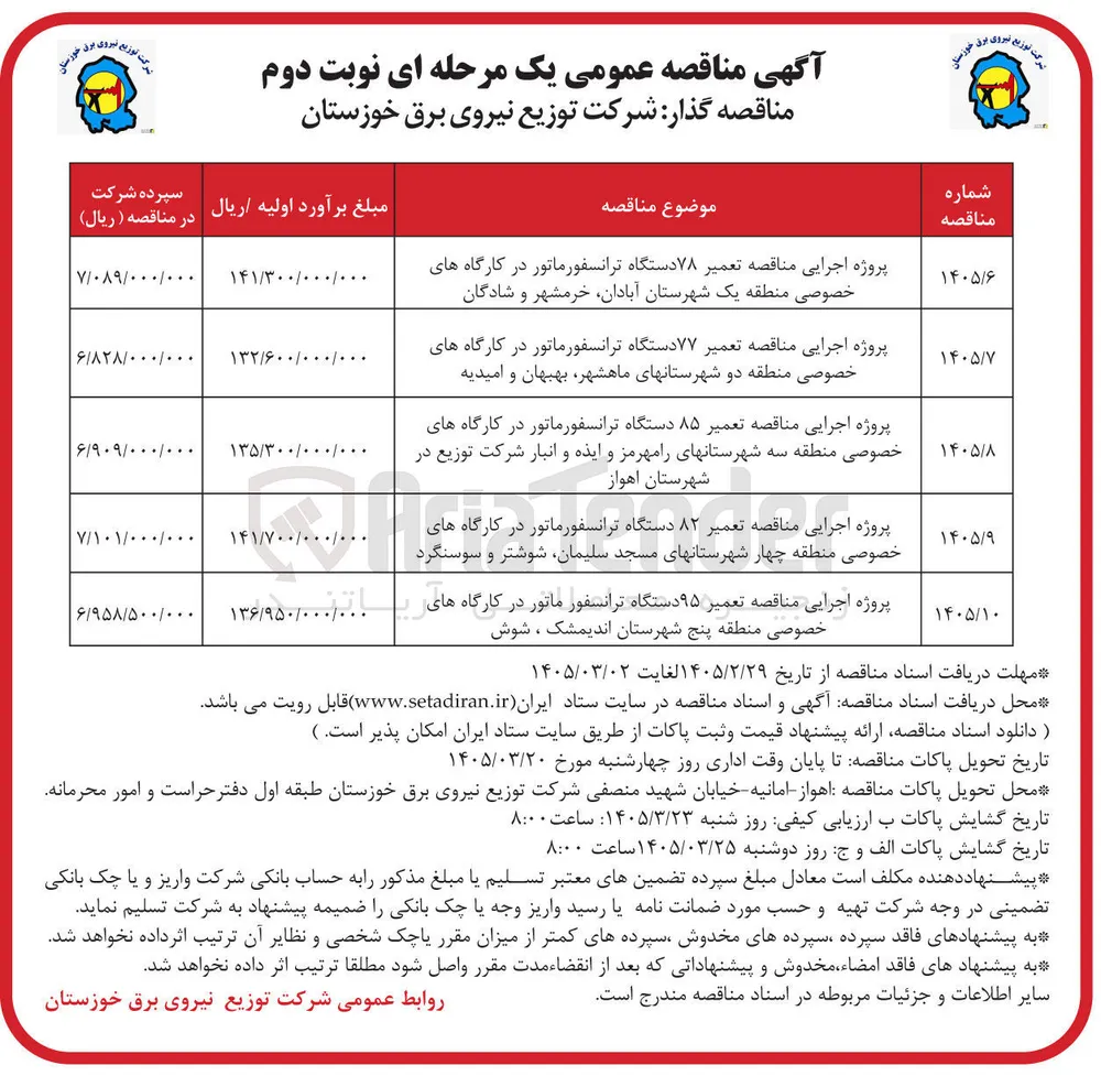 تعمیر 95 دستگاه ترانسفورماتور 