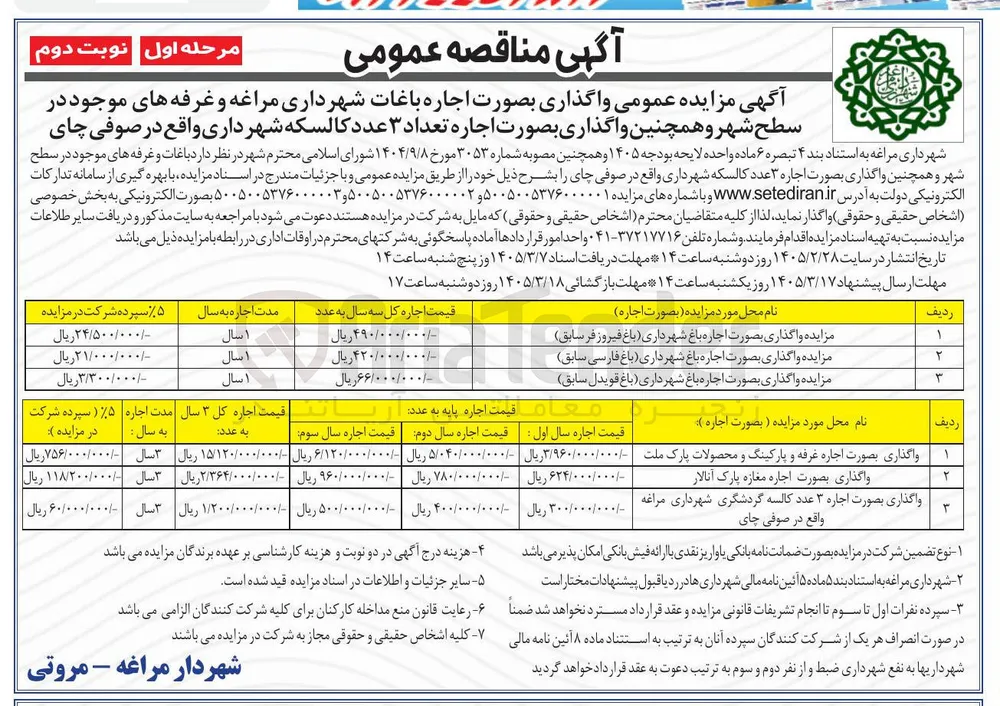 اجاره 3 عدد کالسکه گردشگری