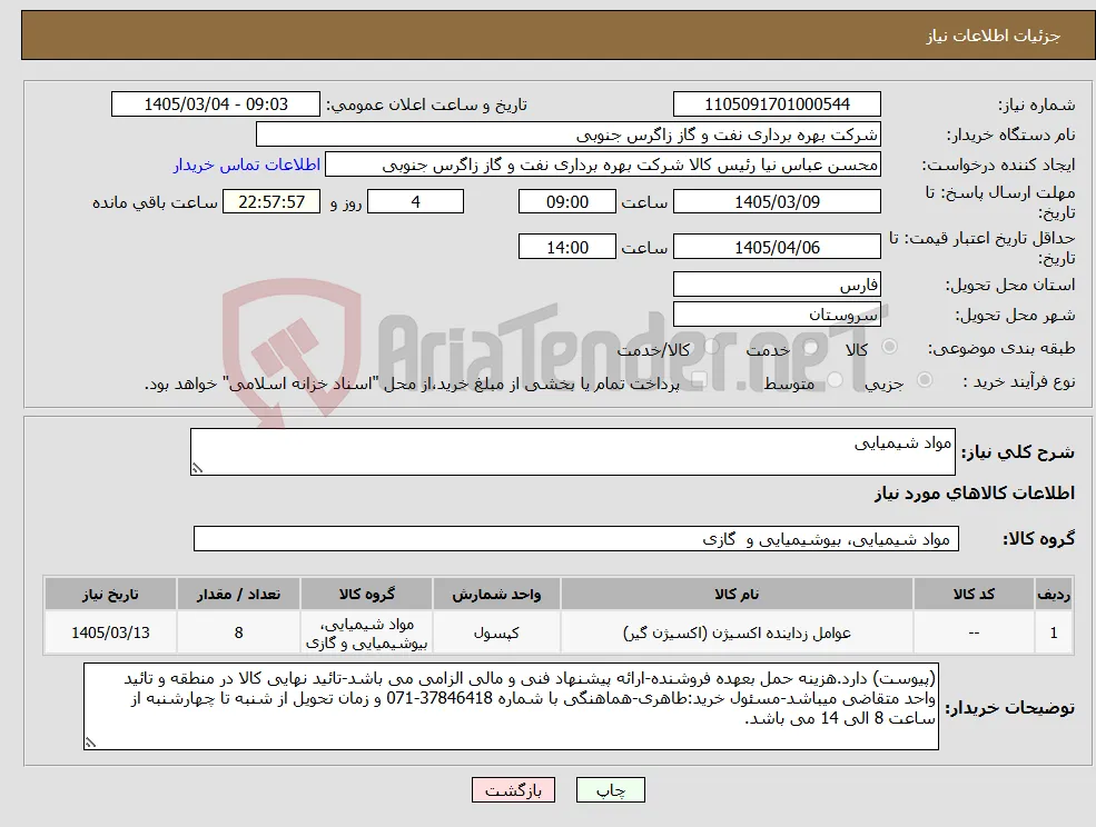 نیاز کالا-مواد شیمیایی
